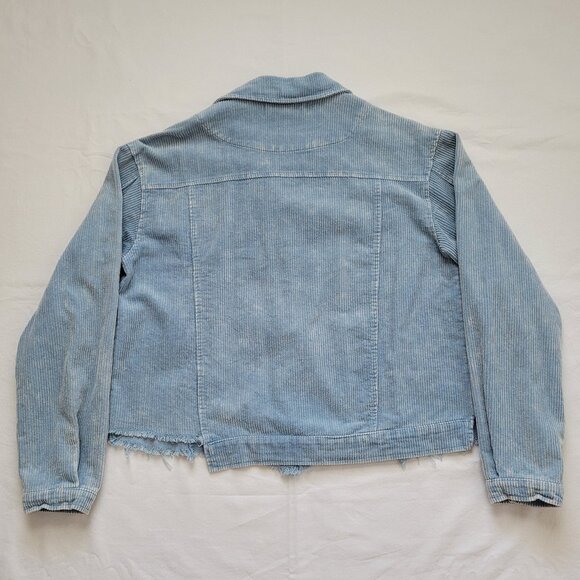 Simply Southern Jacket Distressed Blue Corduroy Long Sleeve Button Medium Boho - Picture 10 of 12